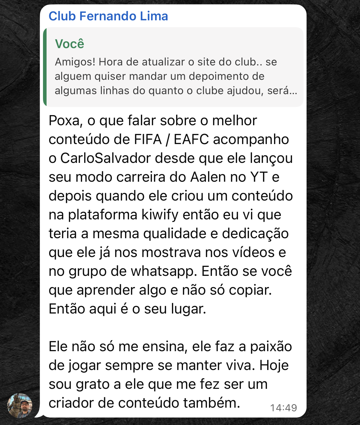 Depoimento do Club 3