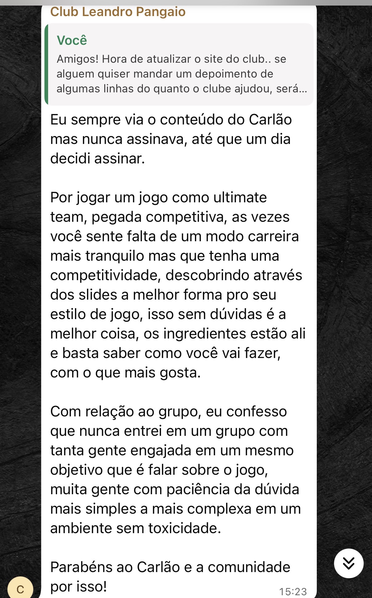 Depoimento do Club 4